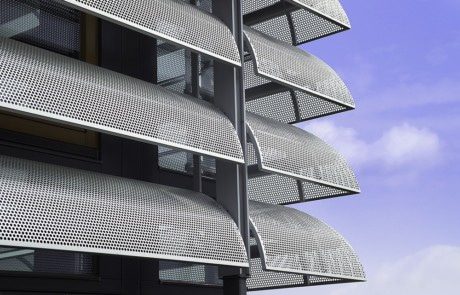 Perforerede-plader-32 solafskærmning, solafskæring i stål, stål solafskærmning, afskæmning